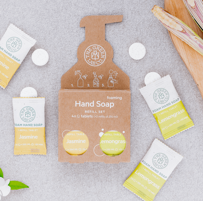 Handsoap tablets (set of 2X Lemongrass and 2X Jasmine) Handsoap tablets (set of 2X Lemongrass and 2X Jasmine)