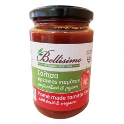 Home made tomato sauce with basil and oregano (300gr) Home made tomato sauce with basil and oregano (300gr)