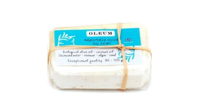 Soap bar  with seaweed and sand grain