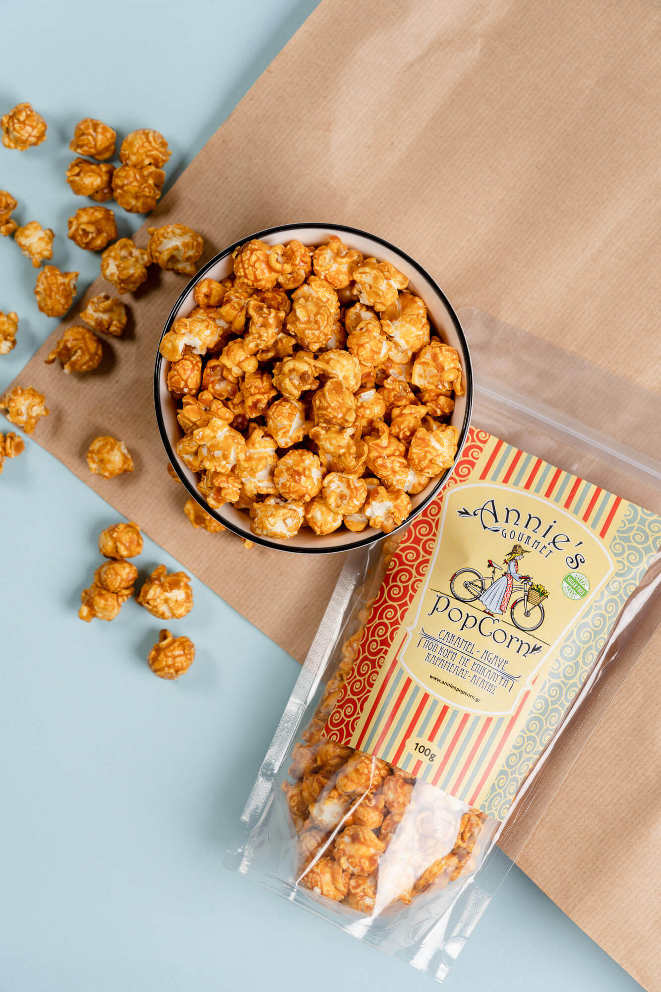 Caramel popcorn with Agave syrup