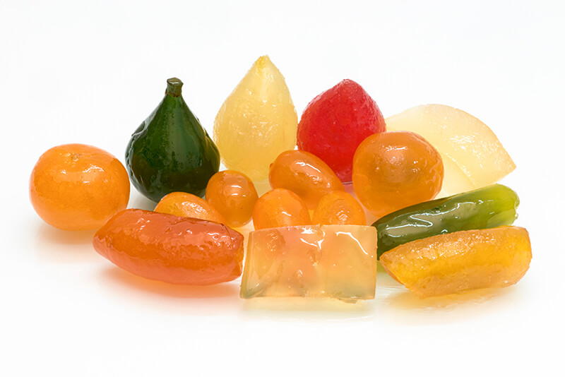Candied fruits strained