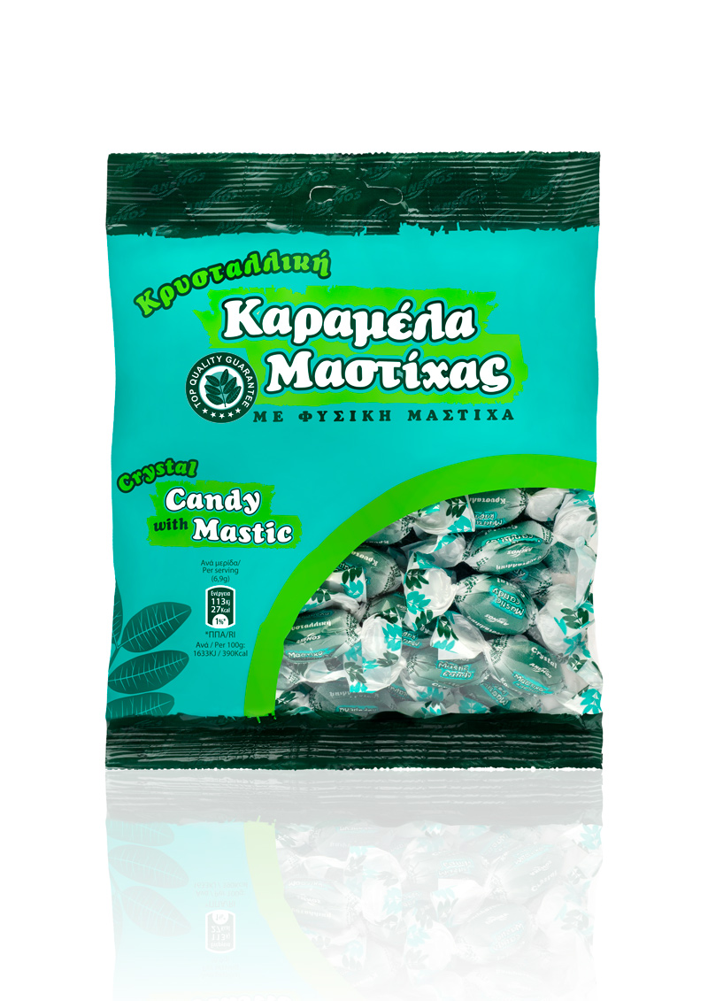 Καραμέλες κρυσταλλικές με φυσική Μαστίχα. Σακουλάκι 230g