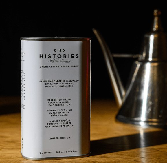 8:26 Histories Extra Virgin Olive Oil 500ml tin Premium Single Edition