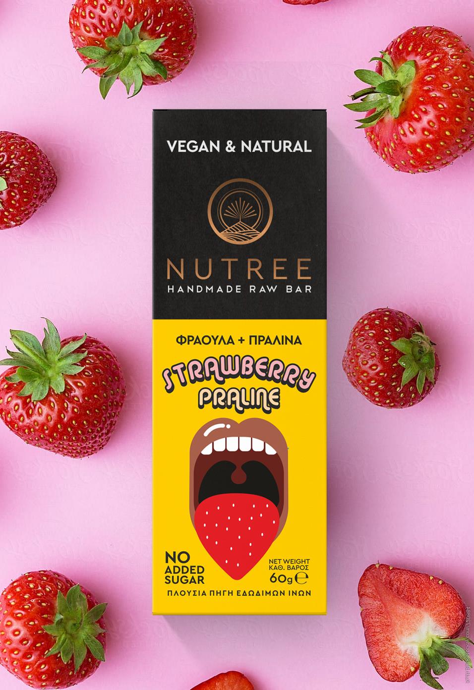 Φράουλα Πραλίνα - Μπάρα Ενέργειας NUTREE