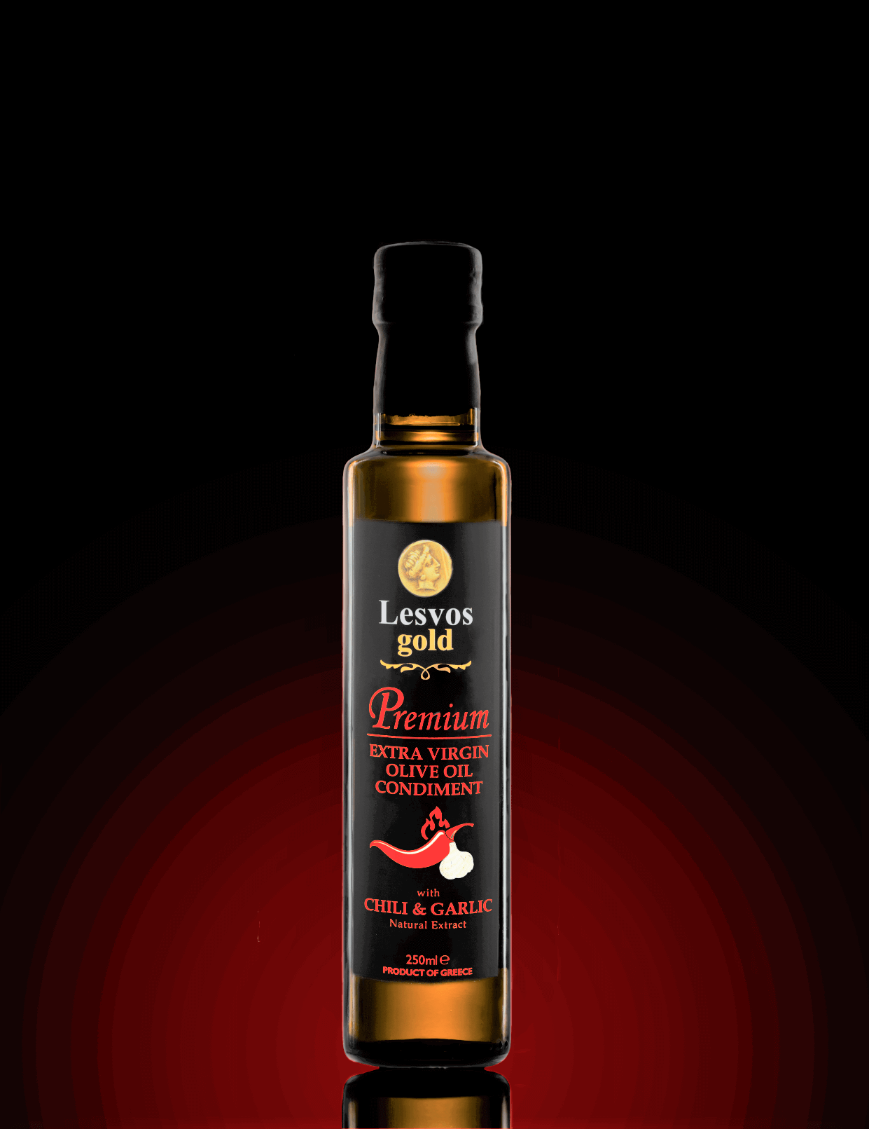 LESVOS GOLD Premium CONDIMENT of Extra Virgin Olive Oil With Chilli & Garlic
