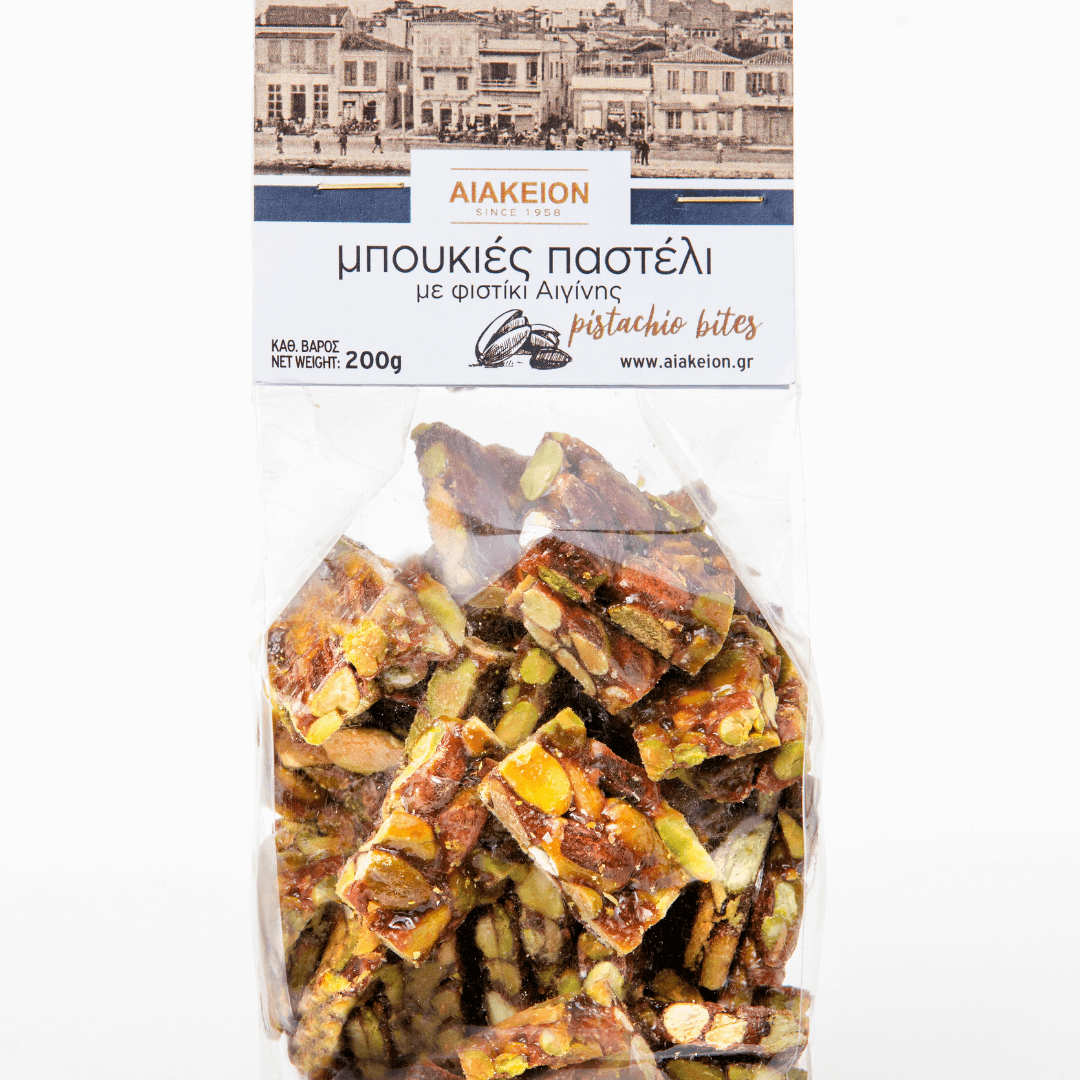 BITE-SIZE PASTELI WITH AEGINA PISTACHIOS BITE-SIZE PASTELI WITH AEGINA PISTACHIOS