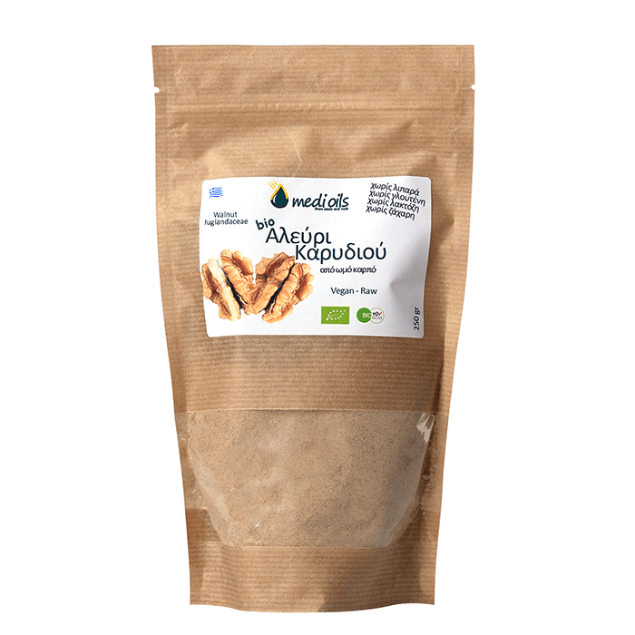 Αλεύρι Καρυδιού bio, 250gr, Ελληνικός και Ωμός καρπός