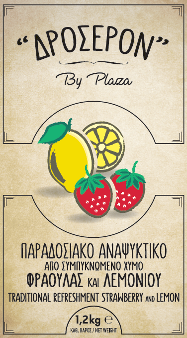GREEK TRADITIONAL REFRESHMENT STRAWBERRY LEMON DROSERON