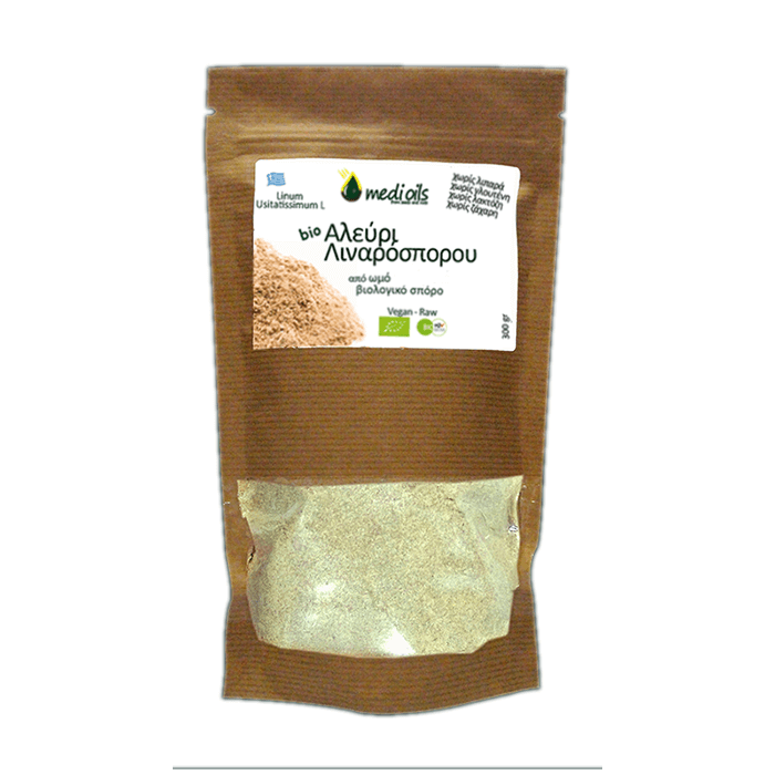 Αλεύρι Λιναρόσπορου bio, 300gr, Ελληνικός & Ωμός σπόρος Αλεύρι Λιναρόσπορου bio, 300gr, Ελληνικός & Ωμός σπόρος