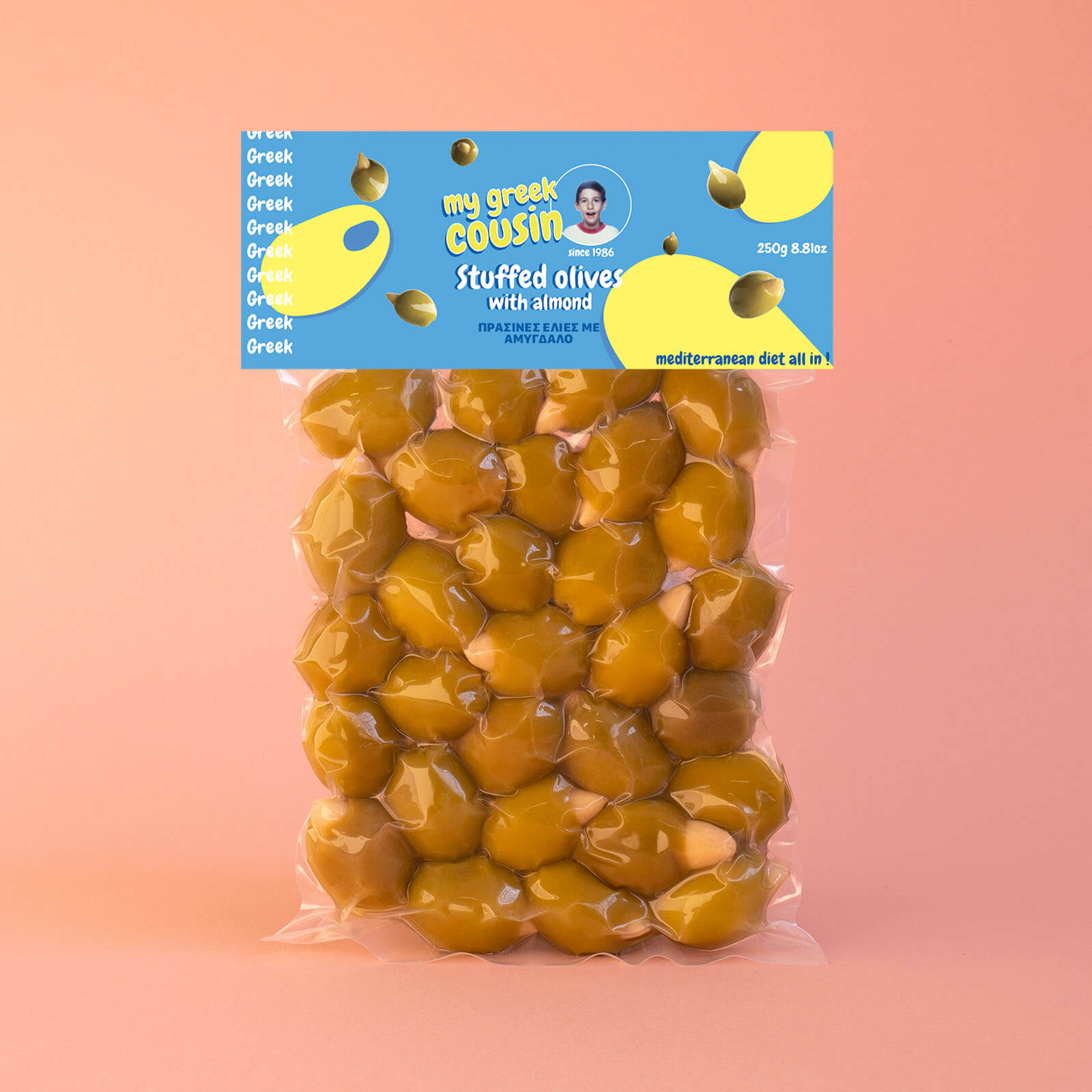 Ελιές Γεμιστές με Αμύγδαλο σε vacuum 250gr