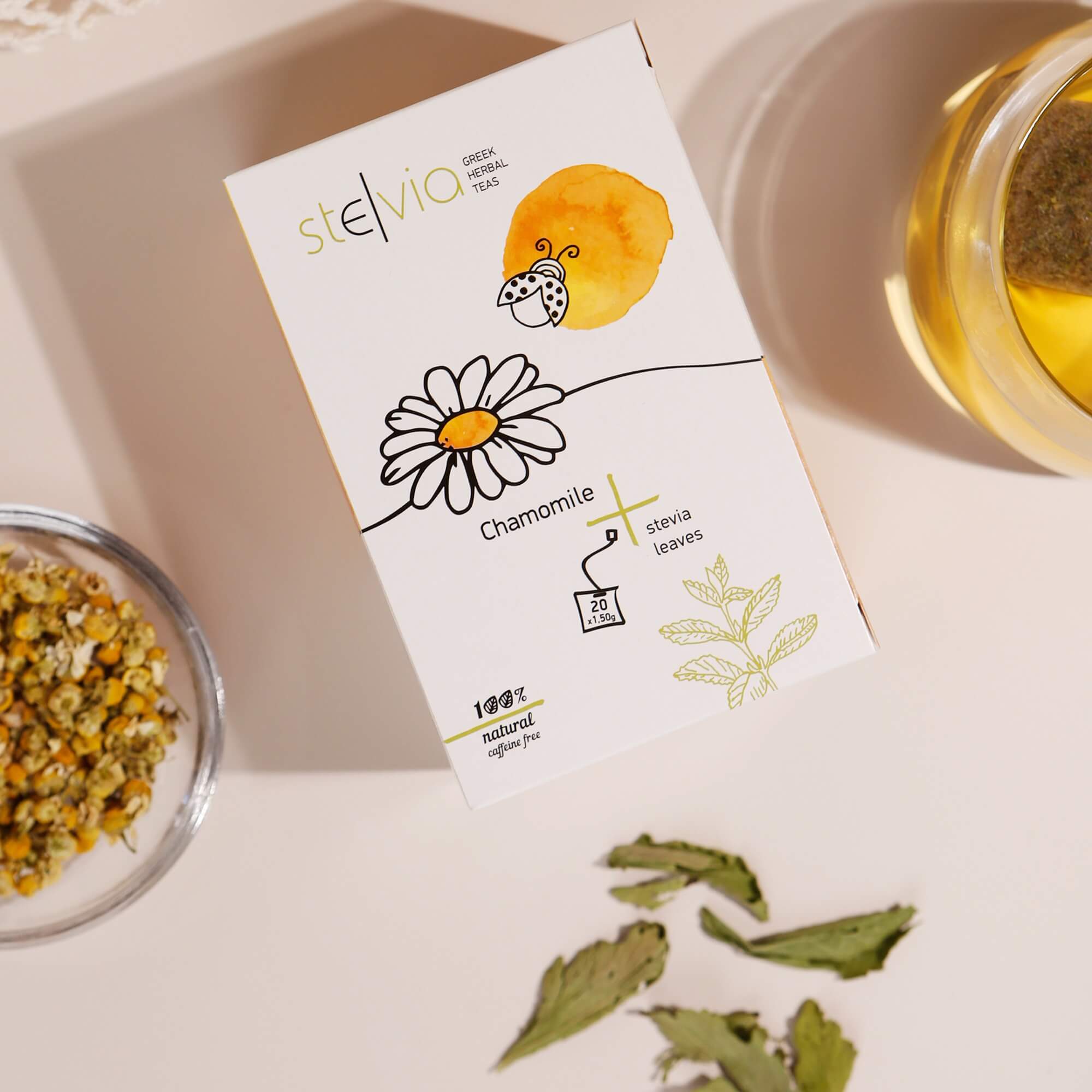 Χαμομήλι & φύλλα στέβια
