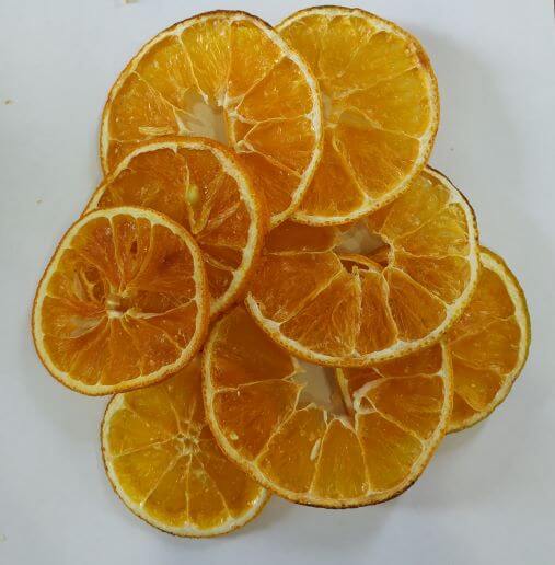 Dried orange in slices
