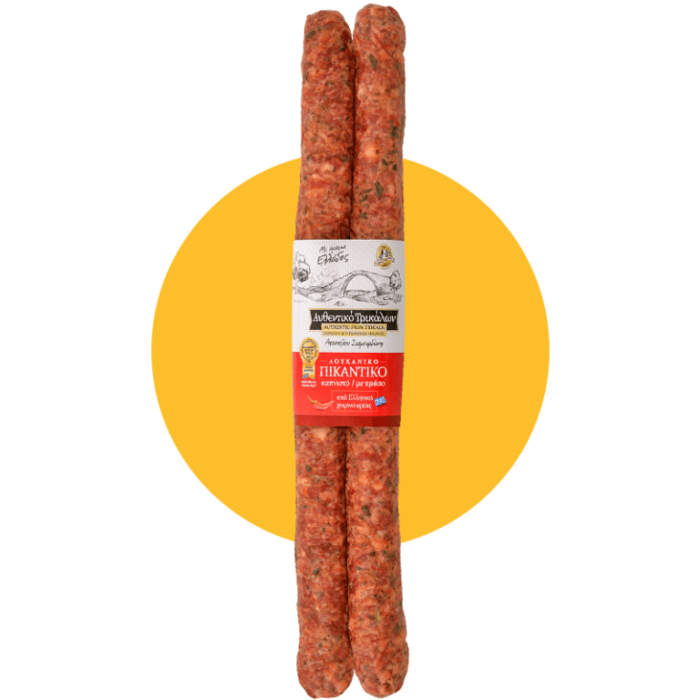 Horiatiko (country) spicy sausage with leak