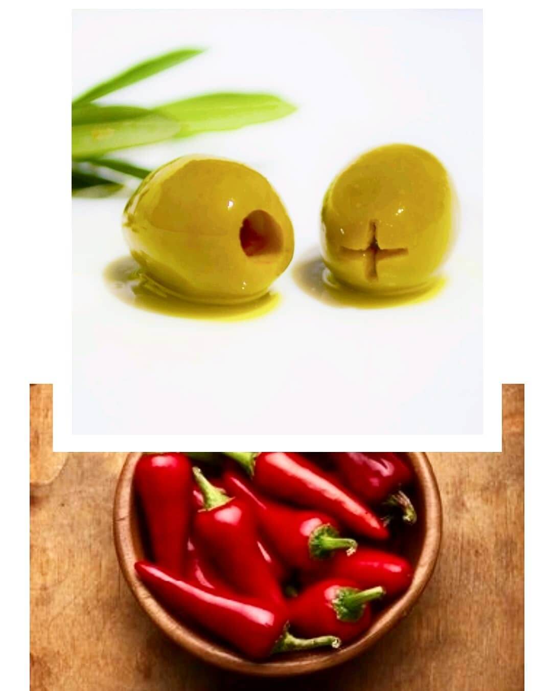 Green olives stuffed with Piri Piri