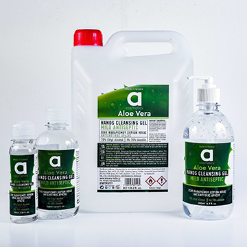 Hands cleansing gel mild antiseptic with aloe