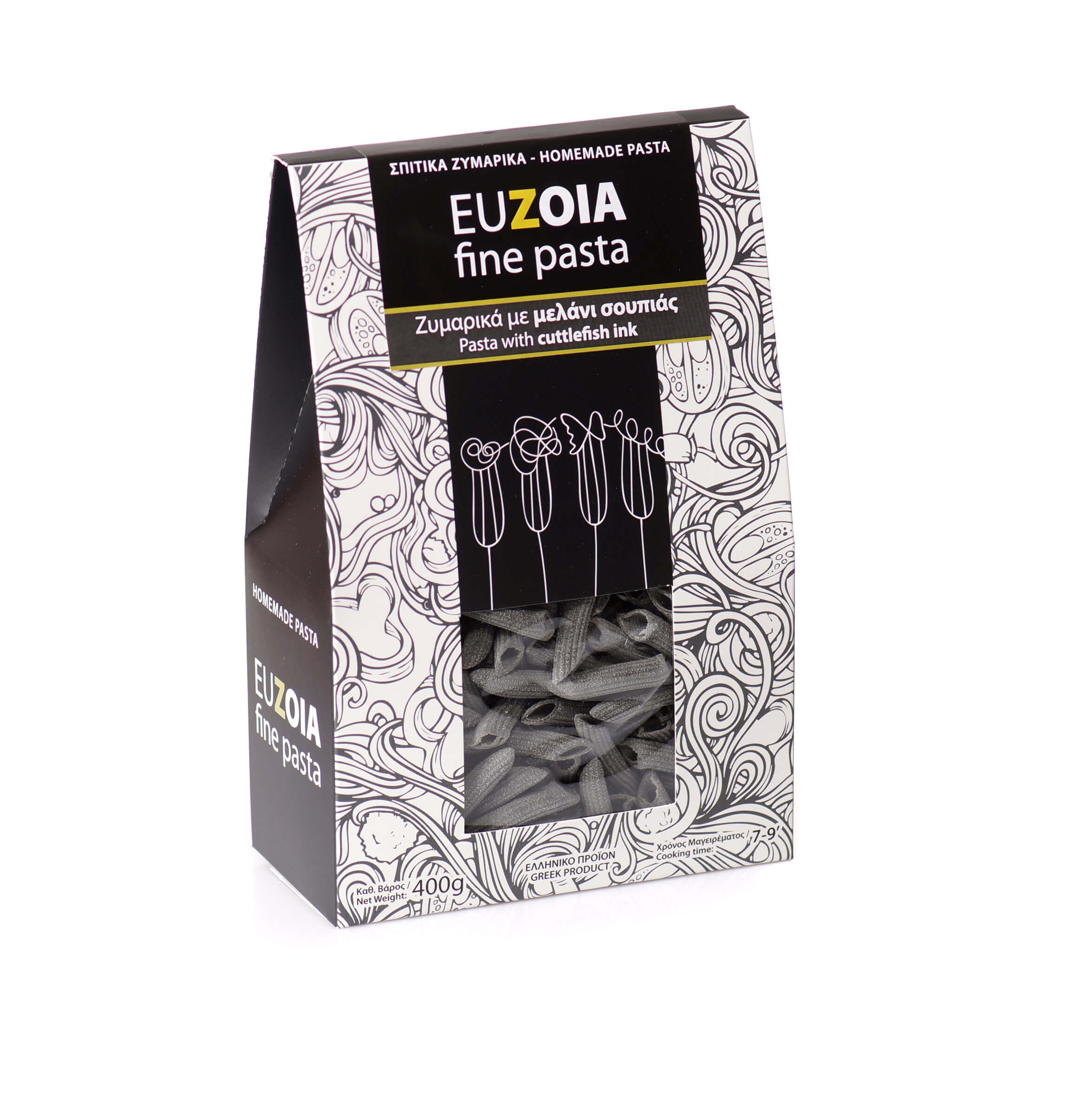 Squid ink Tagliatelle / Penne pasta , 400gr