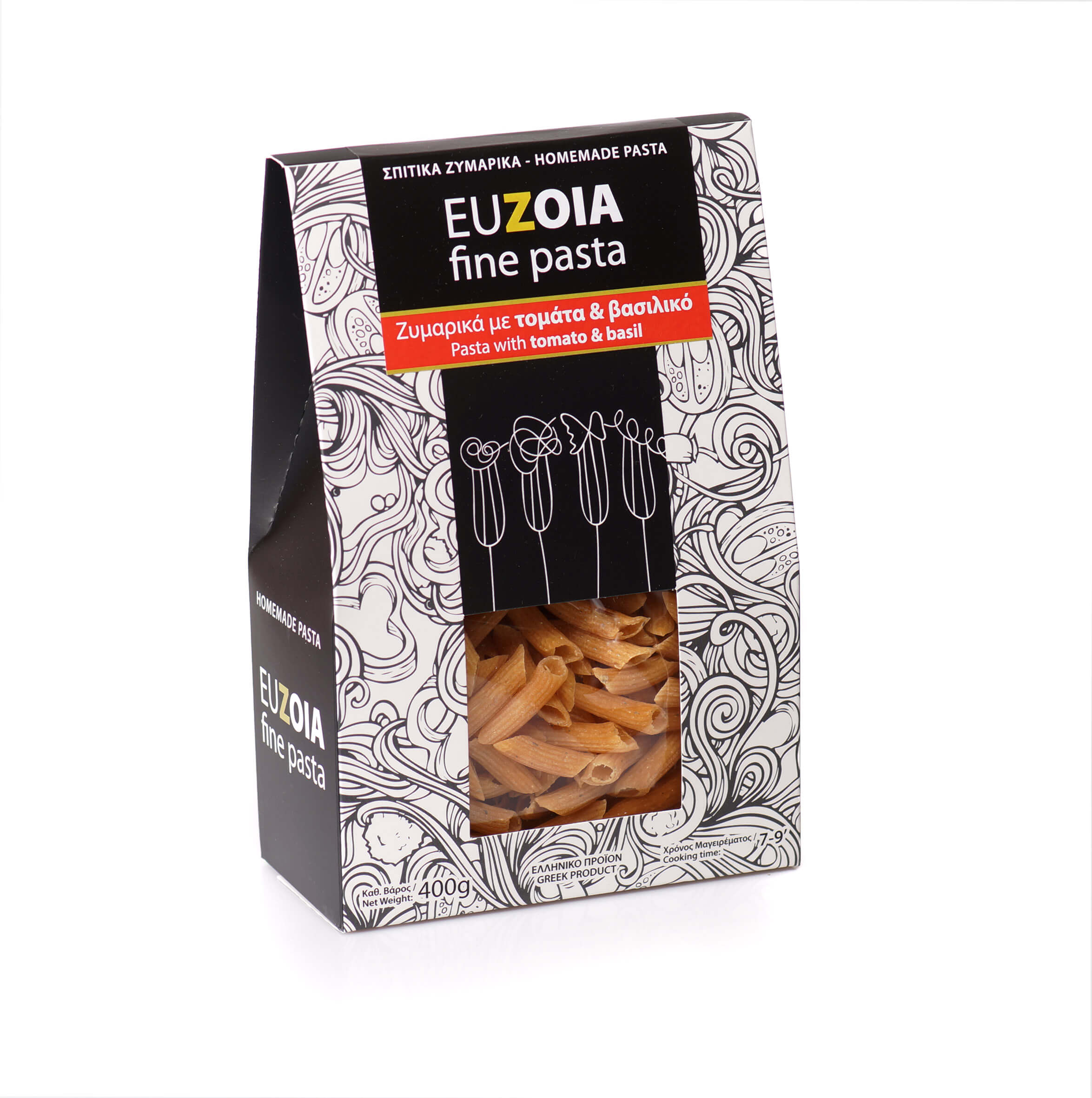 Penne pasta with tomato & Basil, 400gr