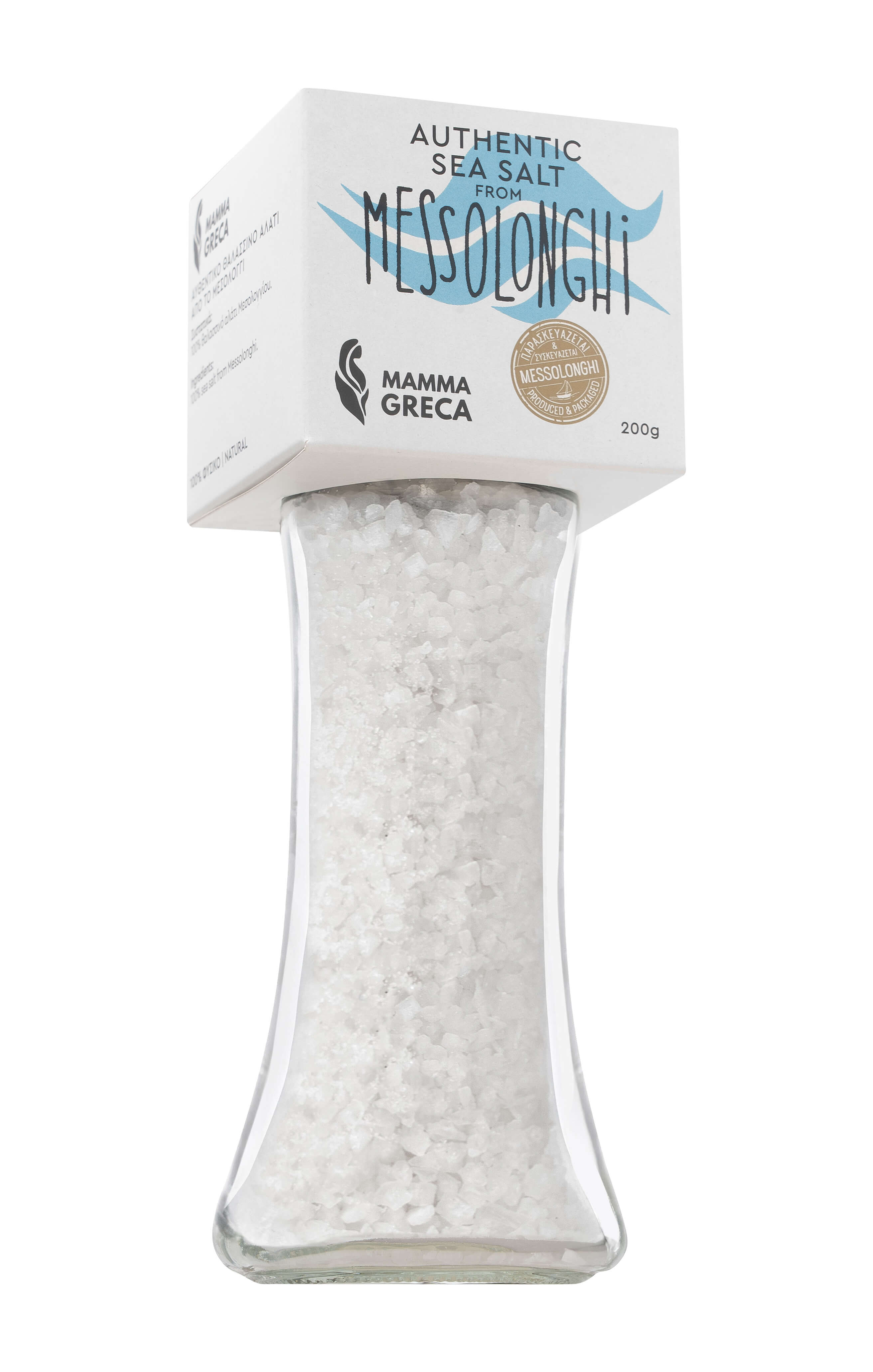 Coarse sea salt from Messolonghi in grinder