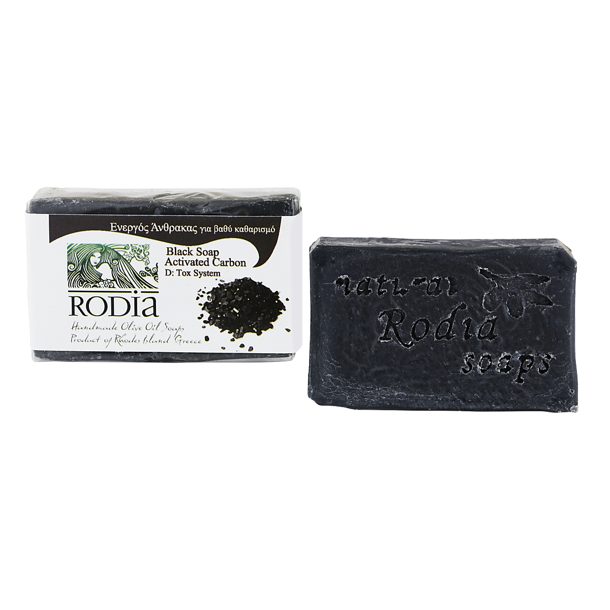 Olive oil soap with activated carbon for deep cleaning with Tea Tree essential oil – Lavender.