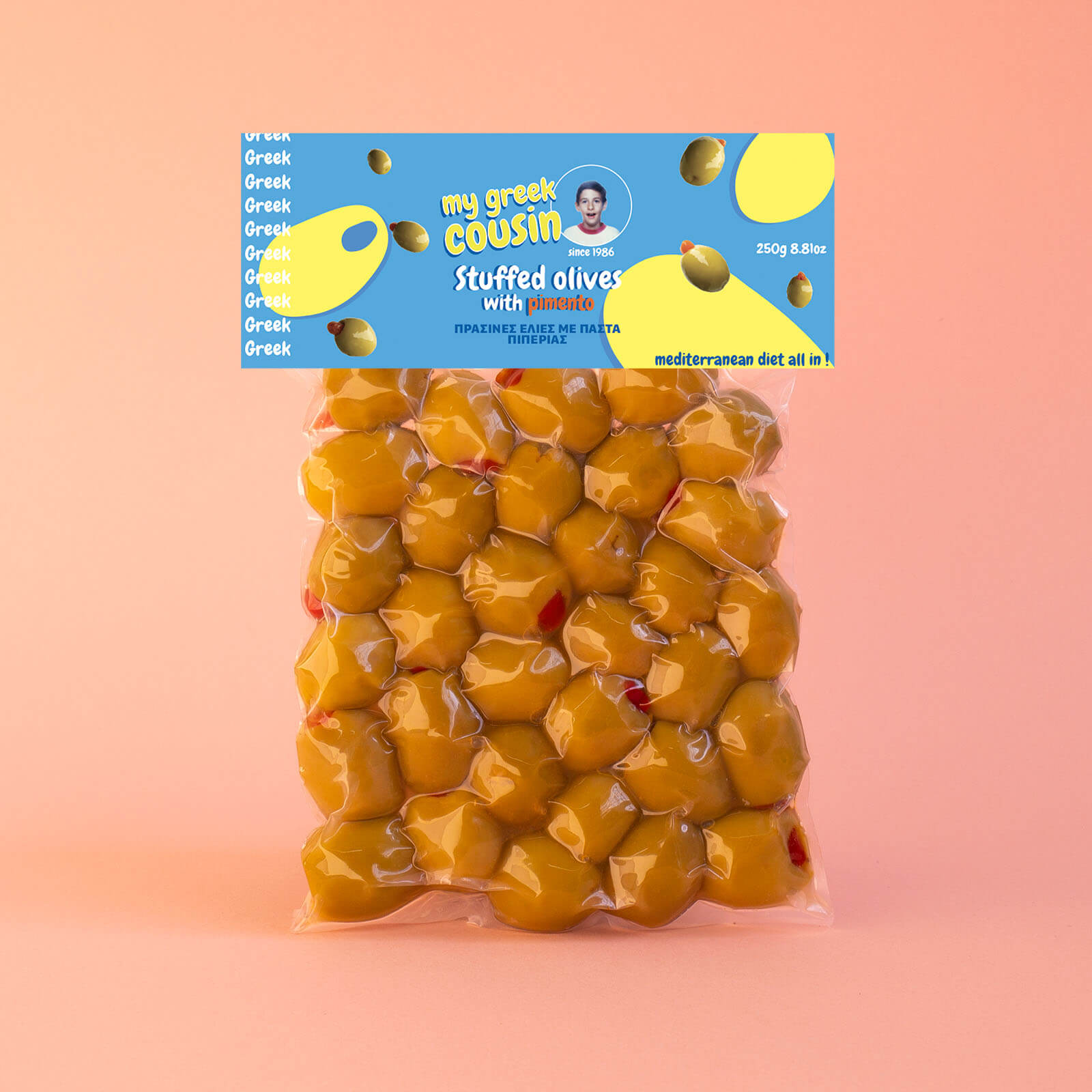 Γεμιστές Ελιές με Πάστα Πιπεριάς σε vacuum 250gr