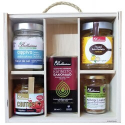 Gift Wrap, Afrina, Chutney tomato, Smoked olive oil, Gl. Kout. Lemon, Kainari