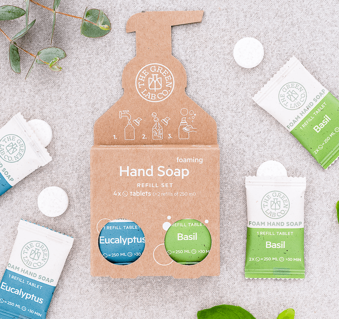 Handsoap tablets (set of 2X Eucalyptus and 2X Basil) Handsoap tablets (set of 2X Eucalyptus and 2X Basil)