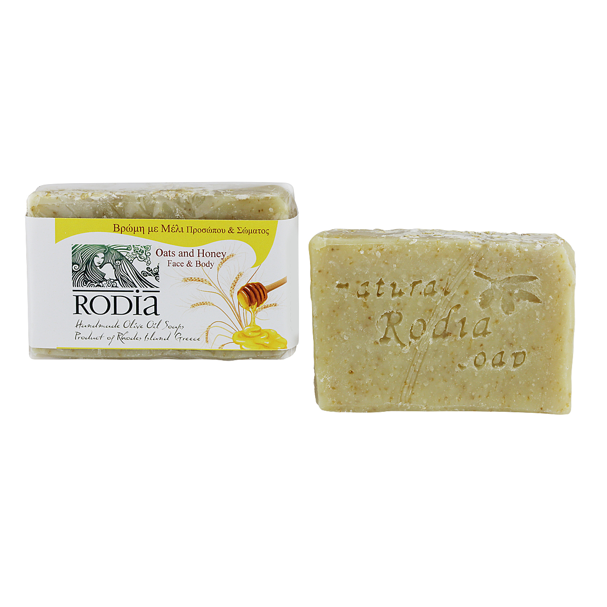 Face Scrub olive oil soap with Honey – Oats and essential Sweet Orange – Geranium.