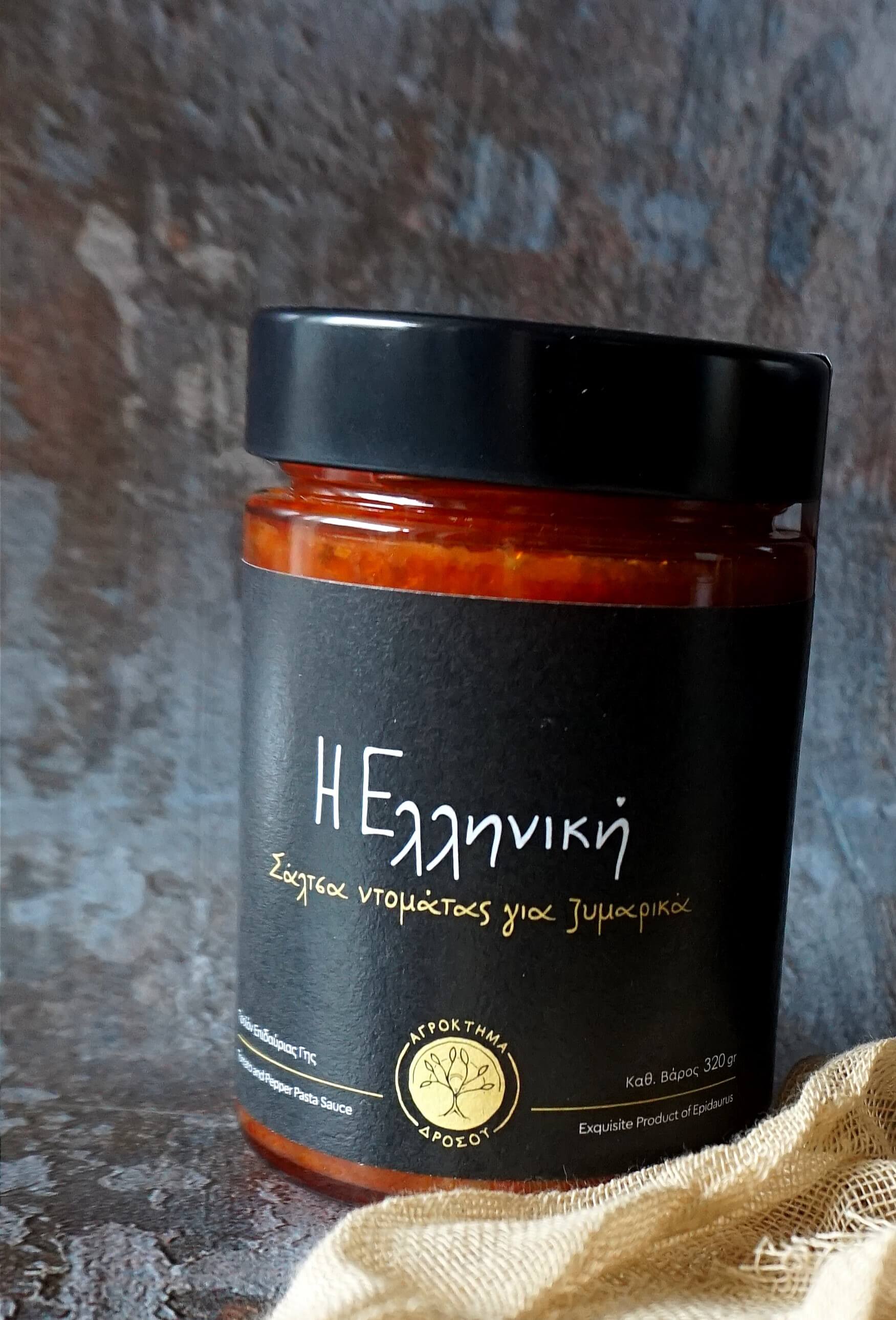 The Greek, ready to eat tomato sauce with red and green peppers