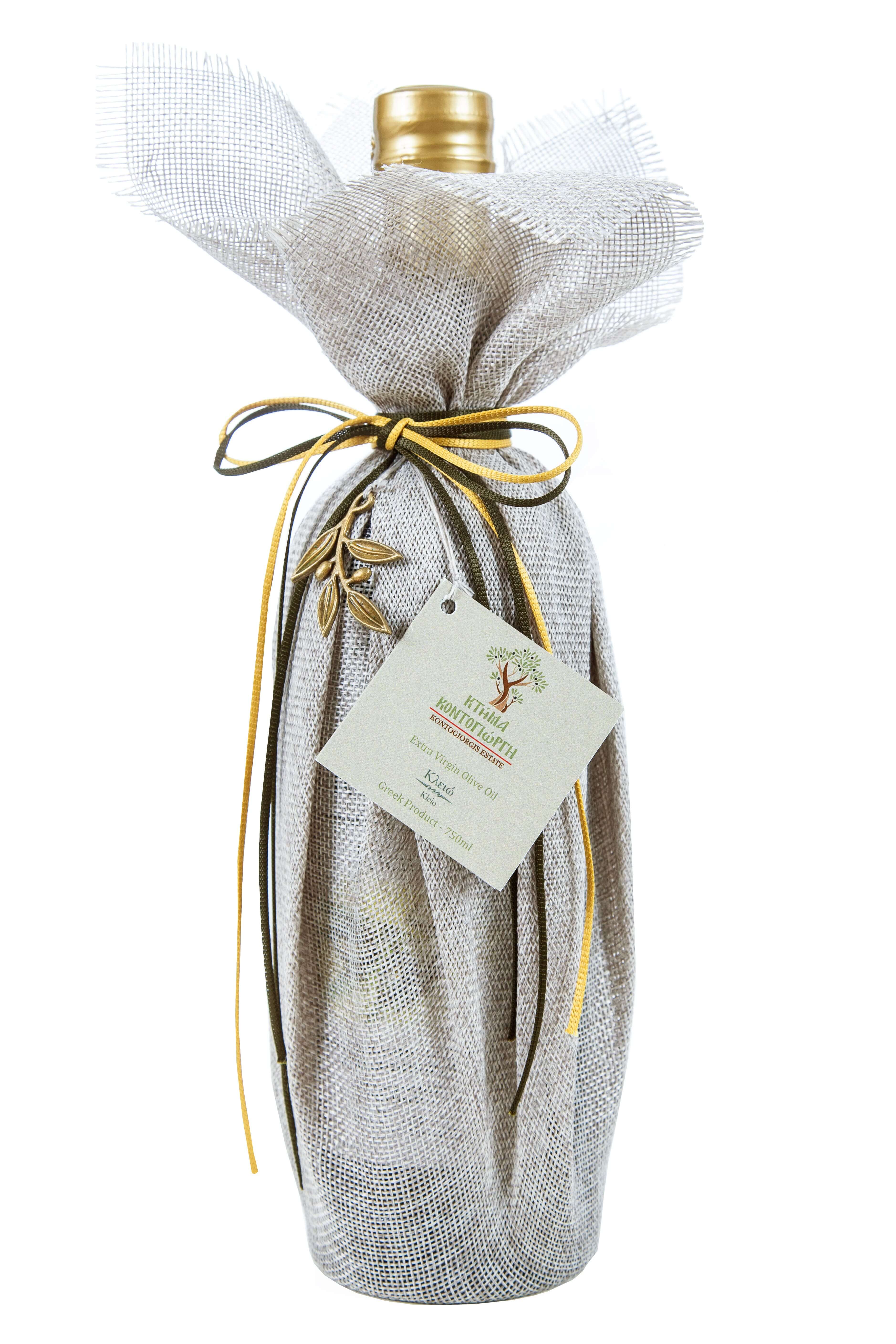 Εξαιρετικό Παρθένο Ελαιόλαδο, Κορωνέικης Αχαϊας, 750ml - Πουγγί από Λινάτσα