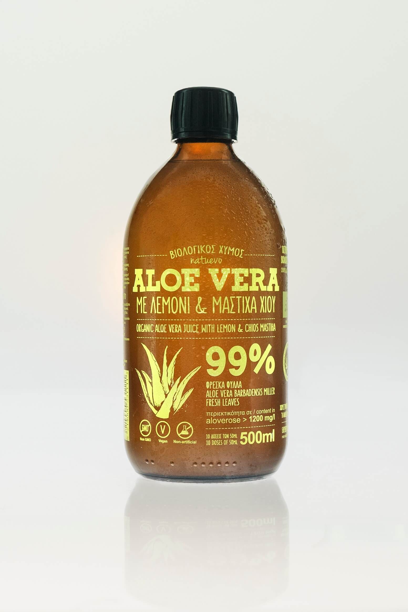 500ml Organic aloe vera juice with lemon and Chios mastiha