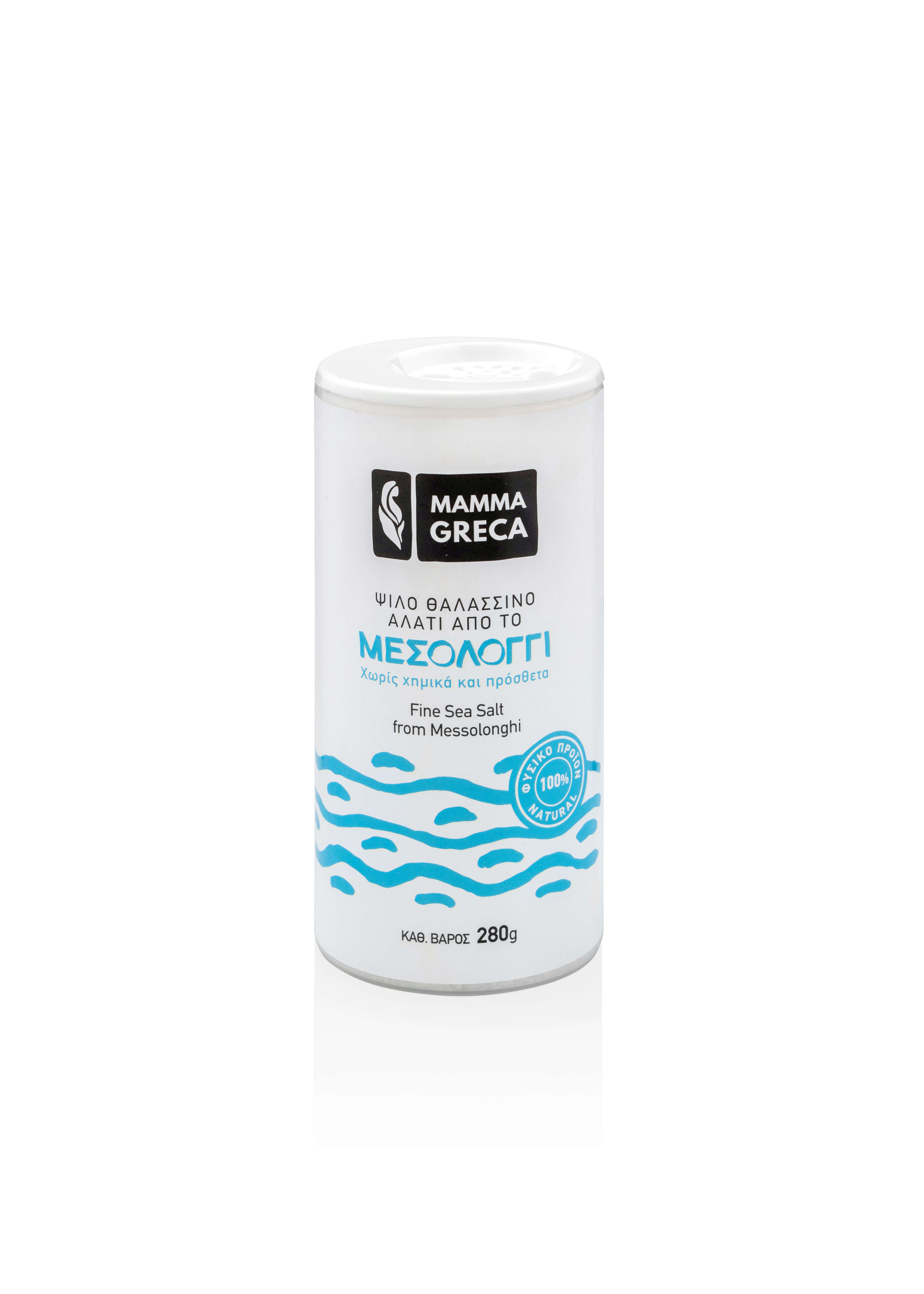 Fine sea salt from Messolonghi in shaker