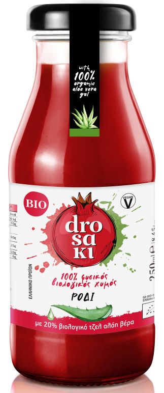 drosακι - 100% organic pomegranate juice with 20% organic aloe vera