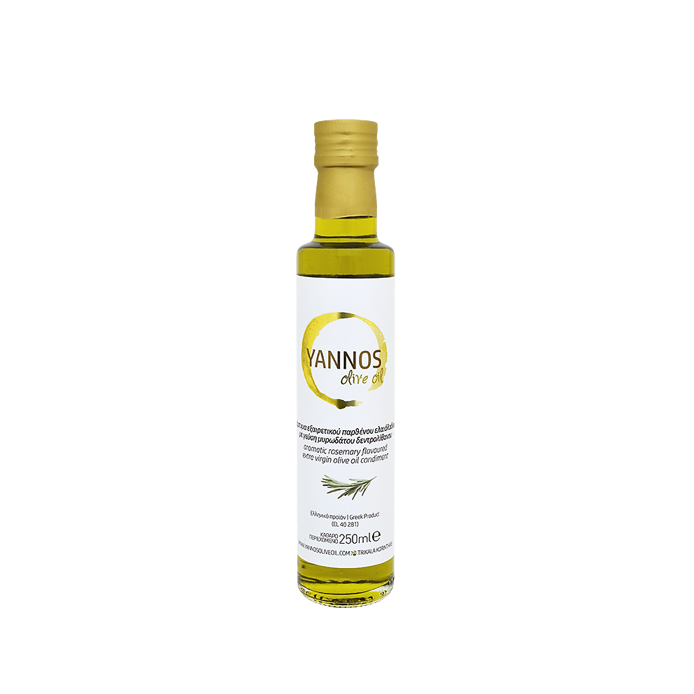 Pure olive oil infused with Rosemary Flavor, Glass Bottle 250ml Pure olive oil infused with Rosemary Flavor, Glass Bottle 250ml