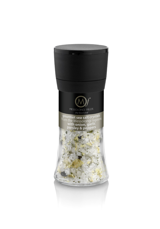 Φυσικό Αλάτι Μεσολογγίου με κρεμμύδι, σκόρδο, μαϊντανό & 4 πιπέρια