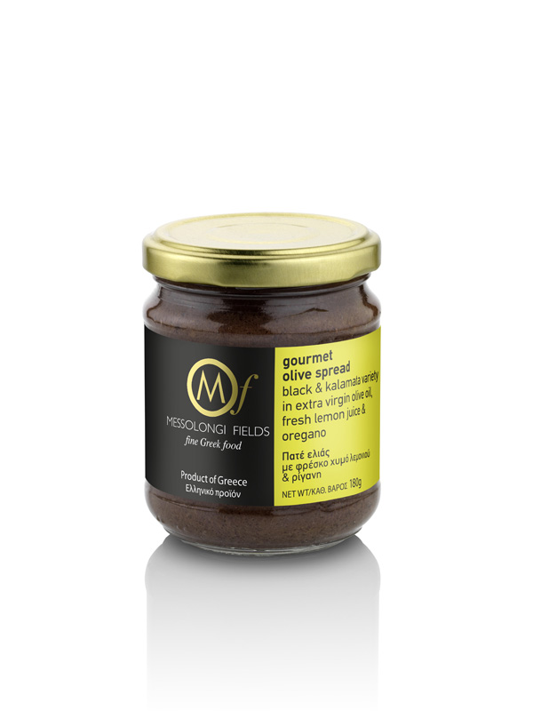 Ελιές καλαμών & μαύρες ελιές σε έξτρα παρθένο ελαιόλαδο, φρέσκο χυμό λεμονιού και ρίγανη.