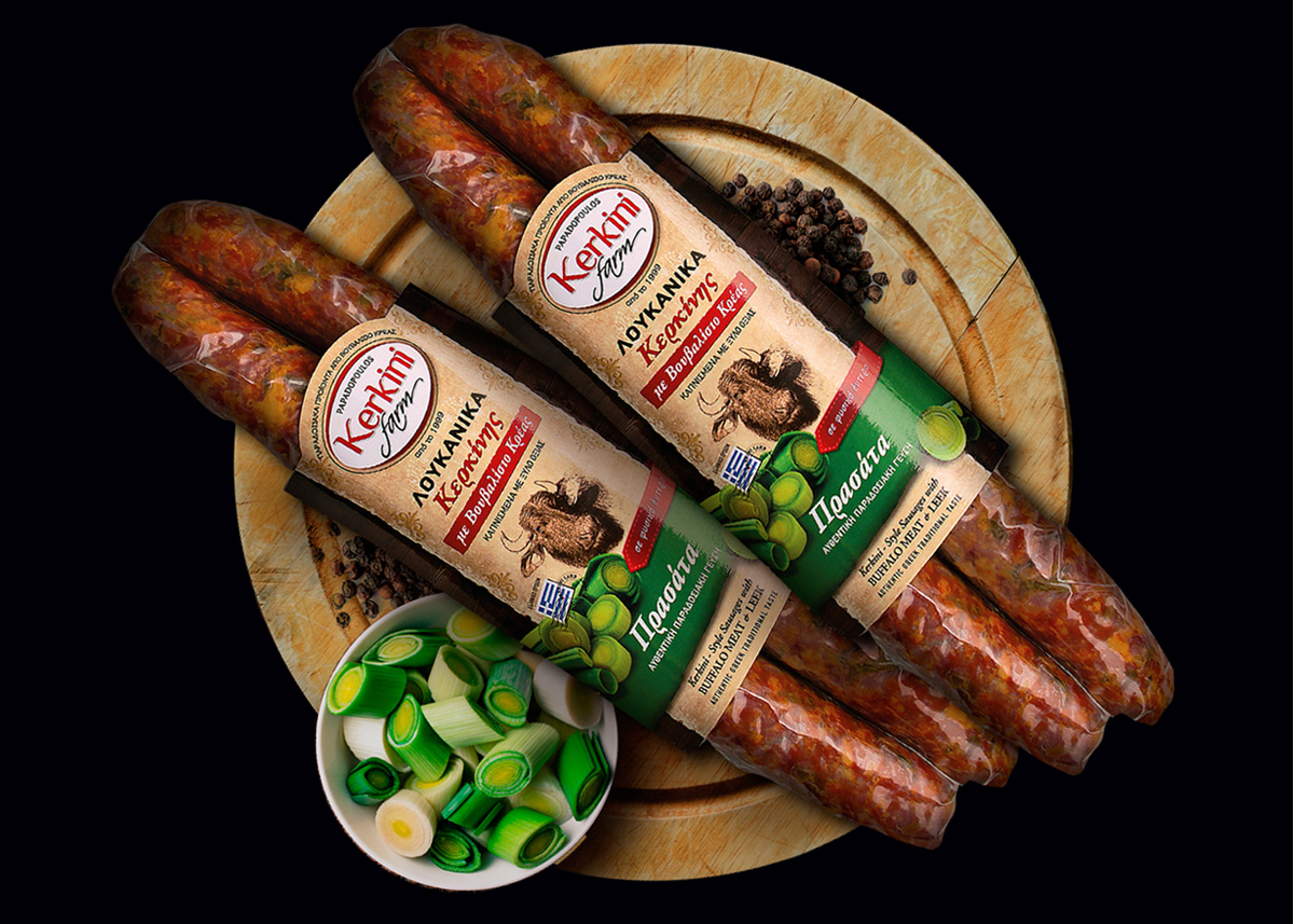 KERKINI FARM -Πρασάτα Λουκάνικα Κερκίνης  με Bουβαλίσιο κρέας - 300gr KERKINI FARM -Πρασάτα Λουκάνικα Κερκίνης  με Bουβαλίσιο κρέας - 300gr