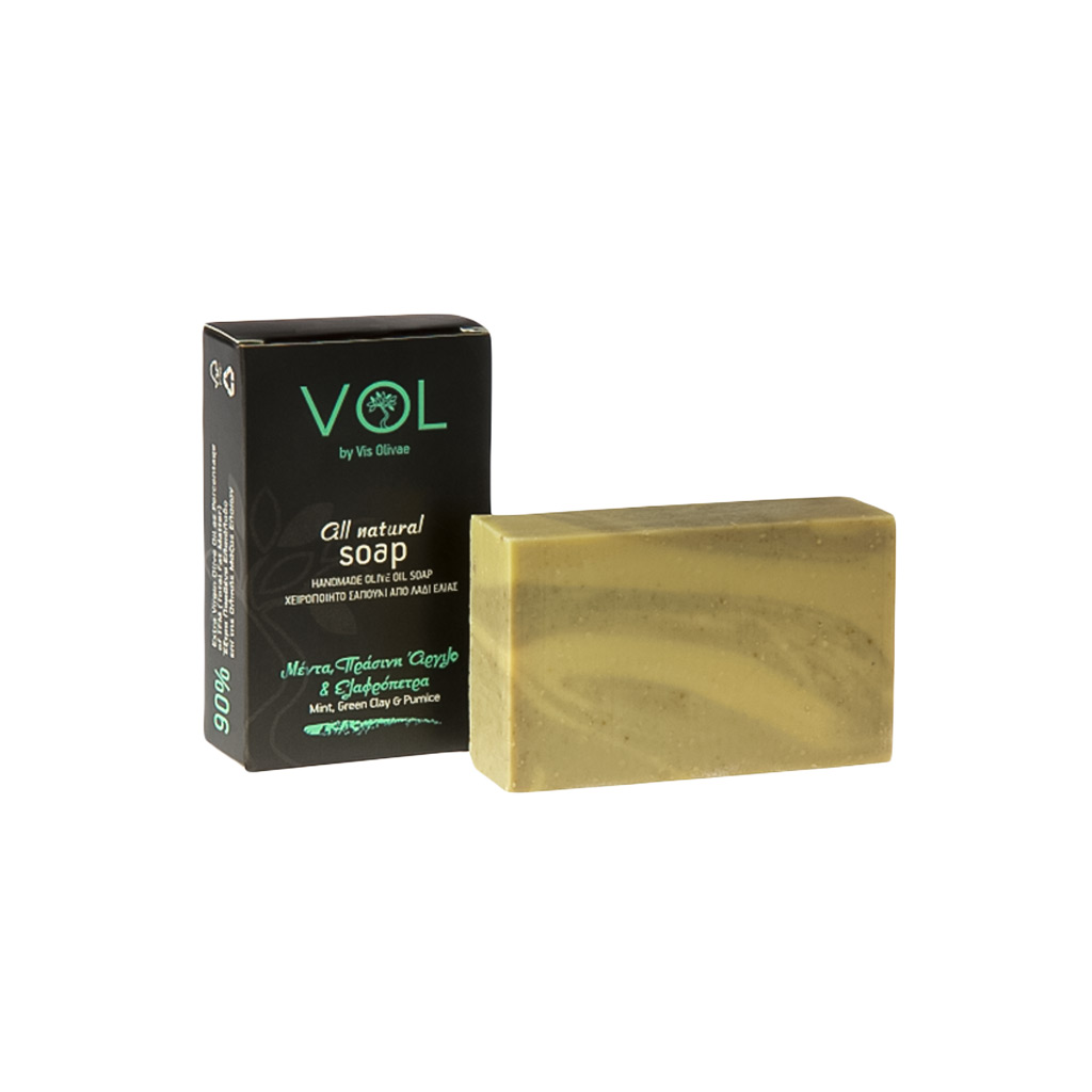 Vis Olivae Μέντα, Πράσινη Άργιλος & Ελαφρόπετρα Φυσικό Σαπούνι
