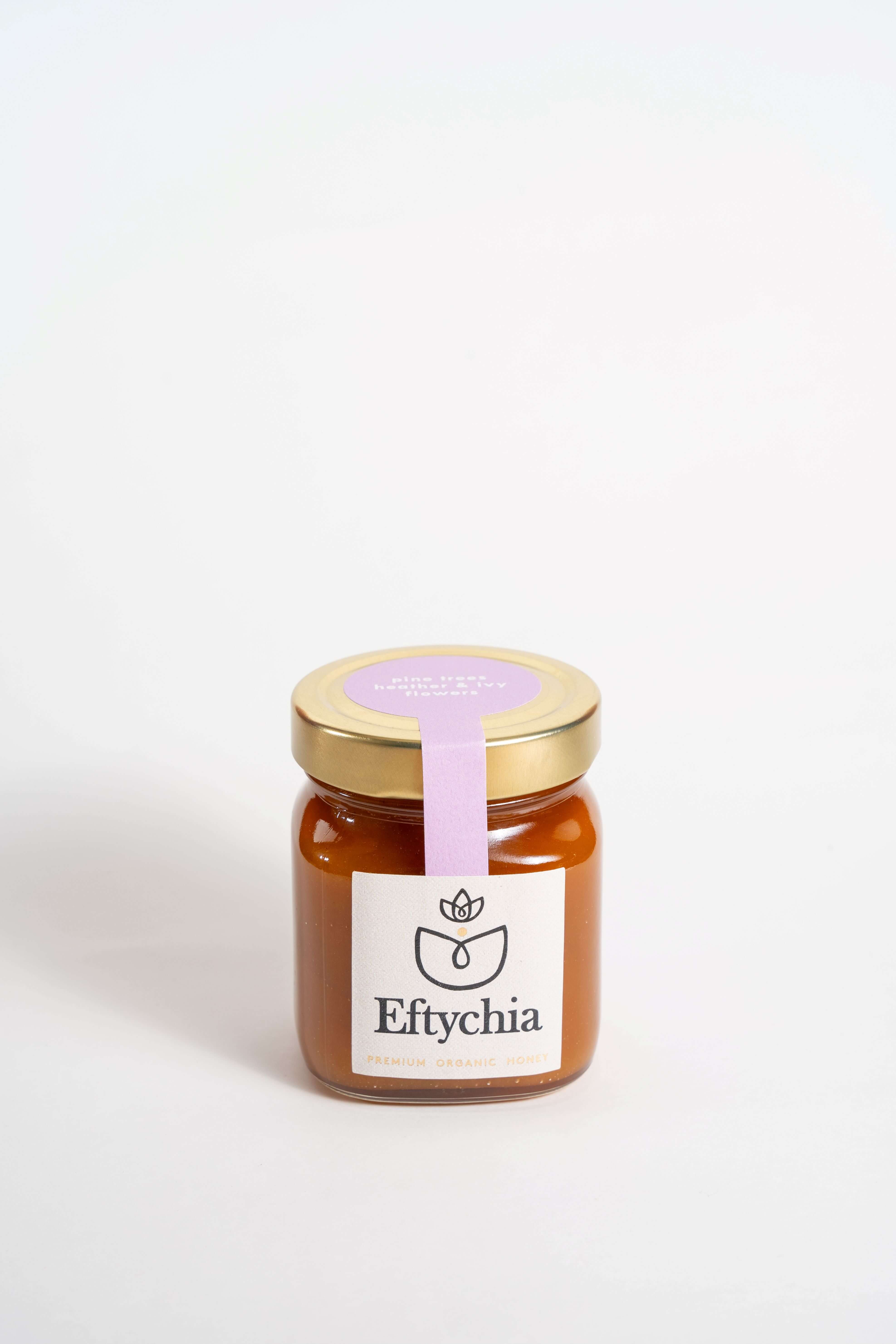 Organic honey from pine trees, ivy and heather flowers