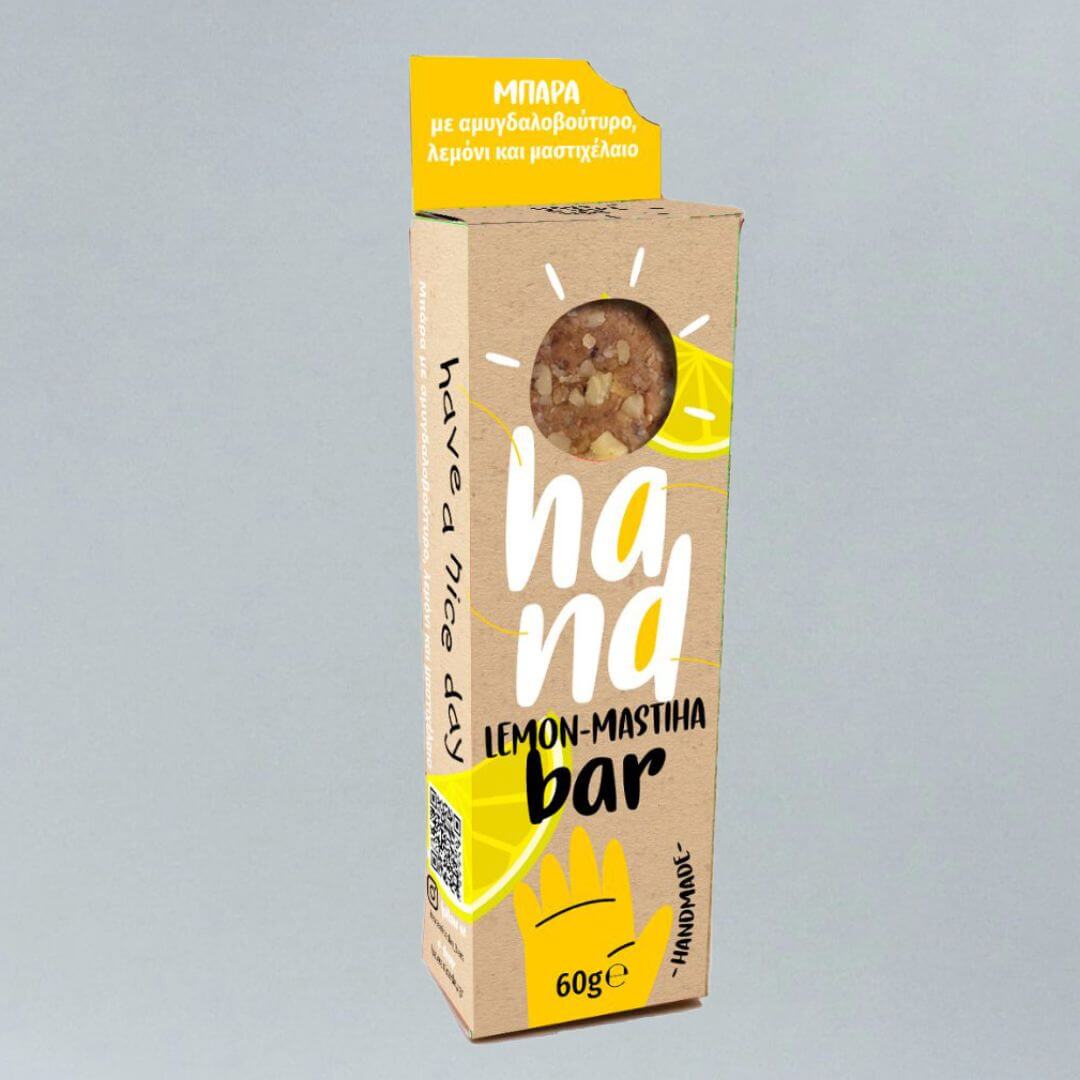 Bar with Almond Butter, Lemon, and Mastic Oil