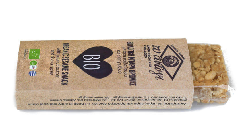 ORGANIC SESAME SNACK WITH PEANUT BUTTER AND RICE CRISPIES