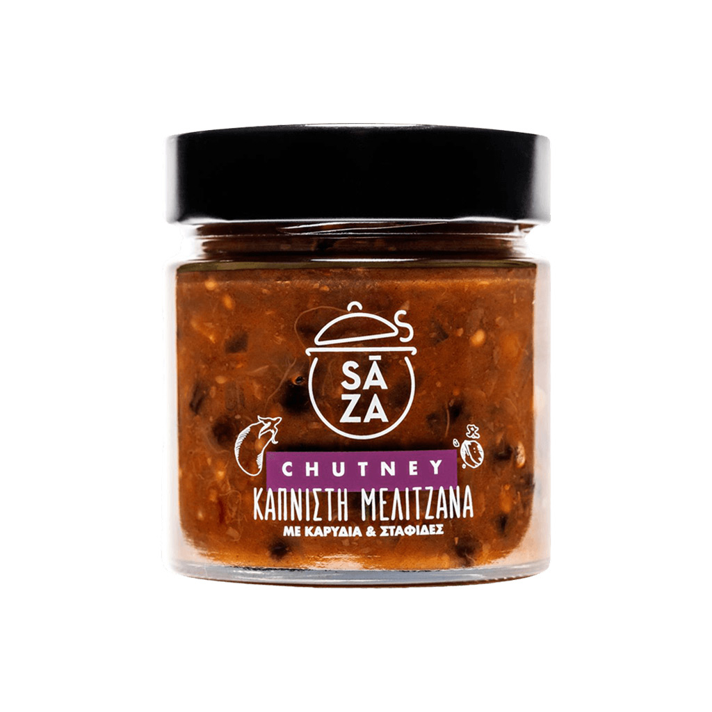 Saza Chutney Καπνιστή Μελιτζάνα Με Καρύδια & Σταφίδες