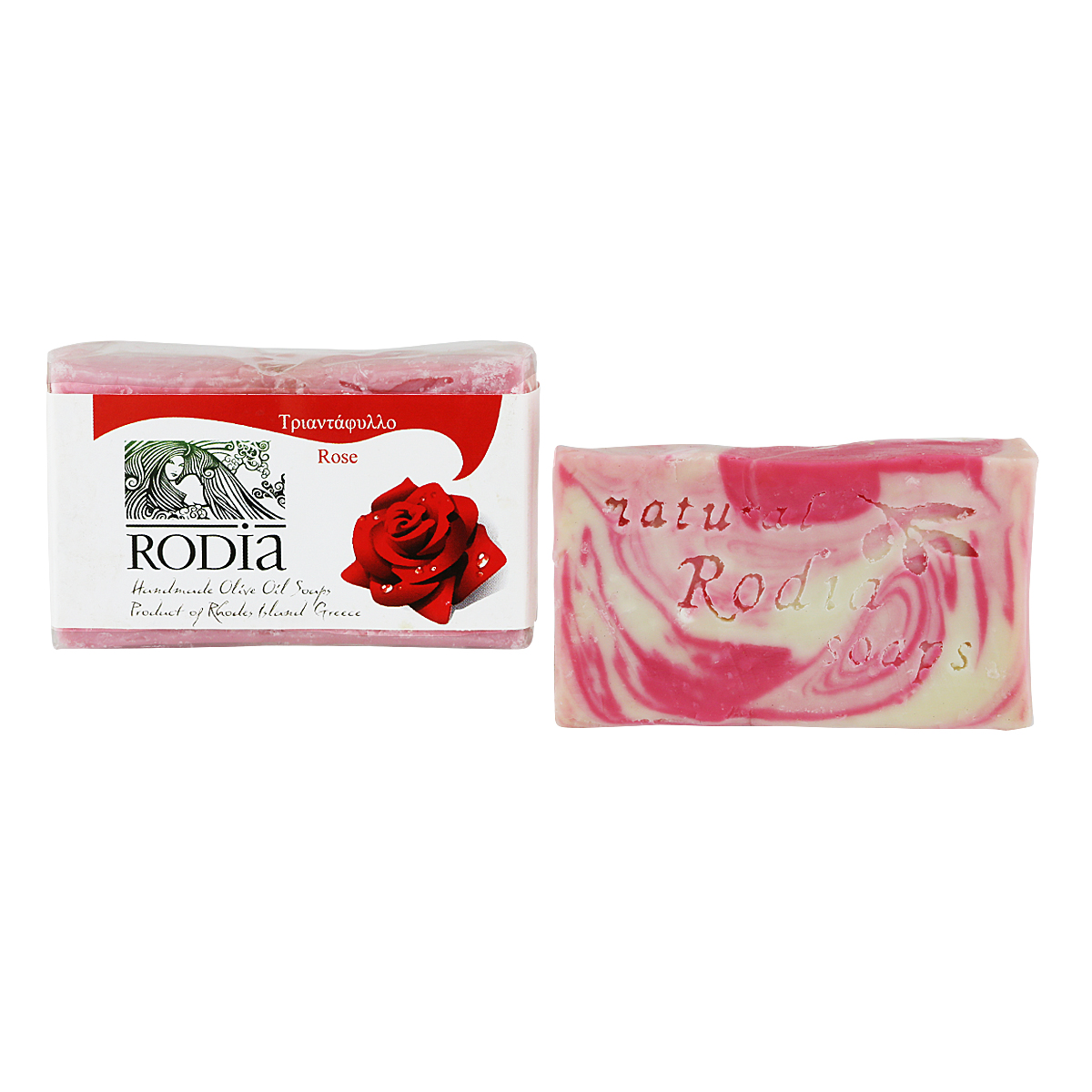 Olive oil soap scented with Rose.
