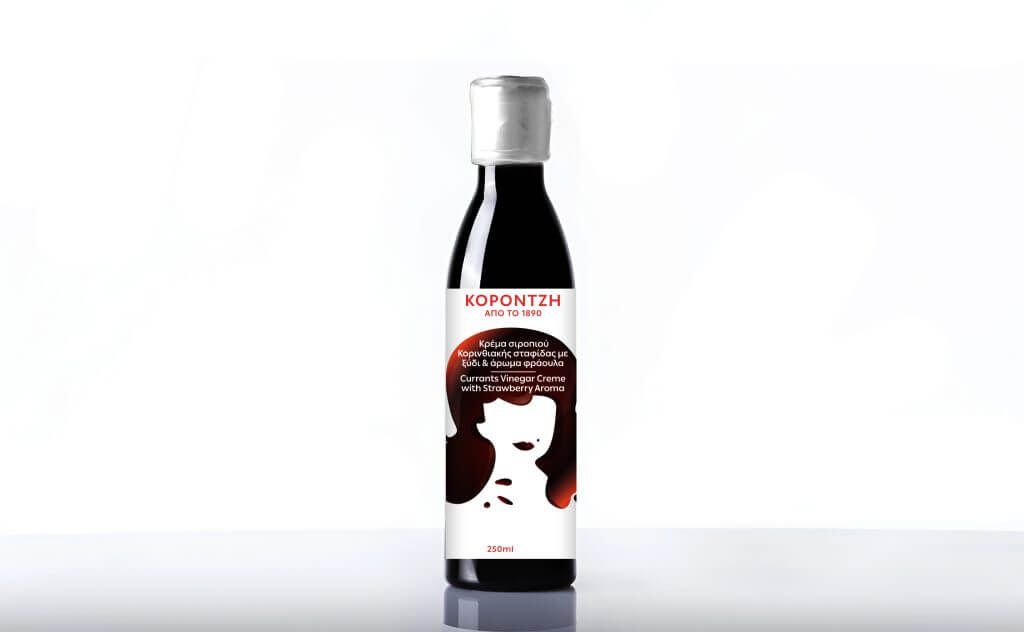 Σιρόπι Κορινθιακής σταφίδας με ξύδι και άρωμα φράουλας