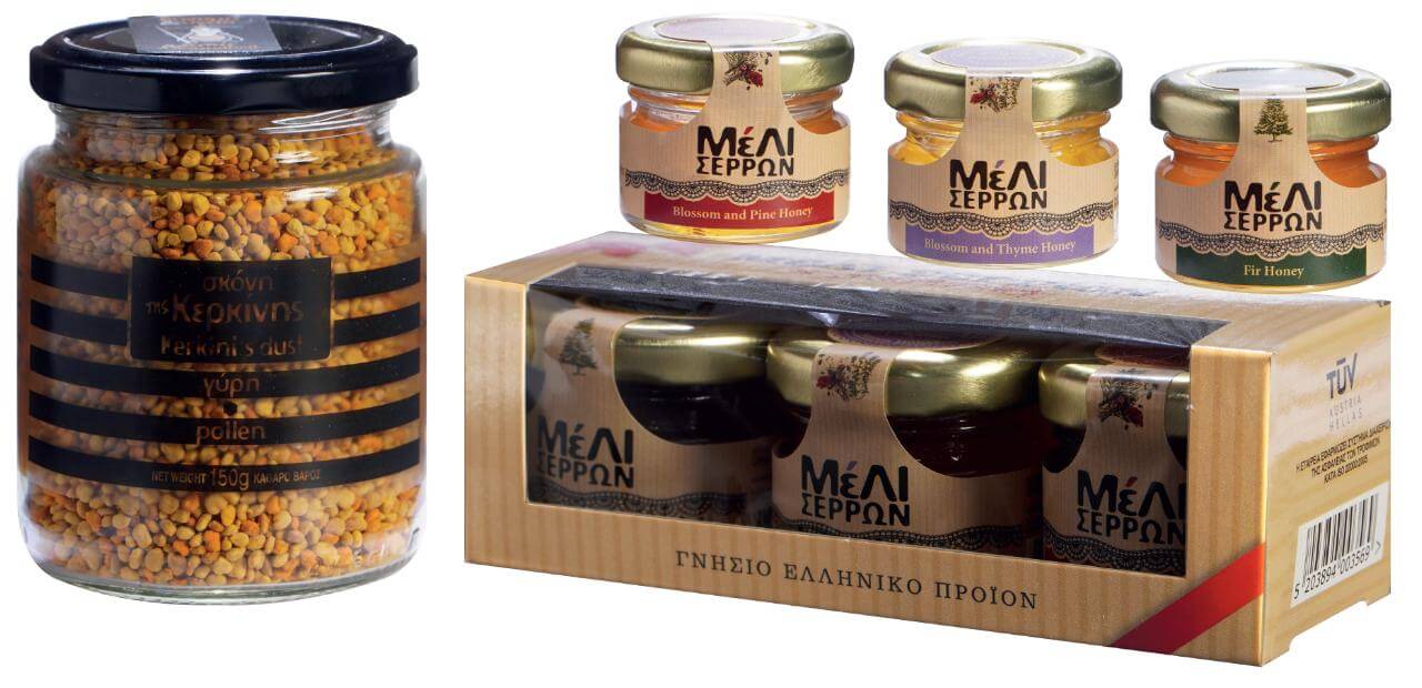 ΣΥΣΚΕΥΑΣΙΑ ΔΩΡΟΥ ΤΡΕΙΣ ΓΕΥΣΕΙΣ ΜΕΛΙ ΣΕΡΡΩΝ ΣΕ ΚΟΥΤΙ