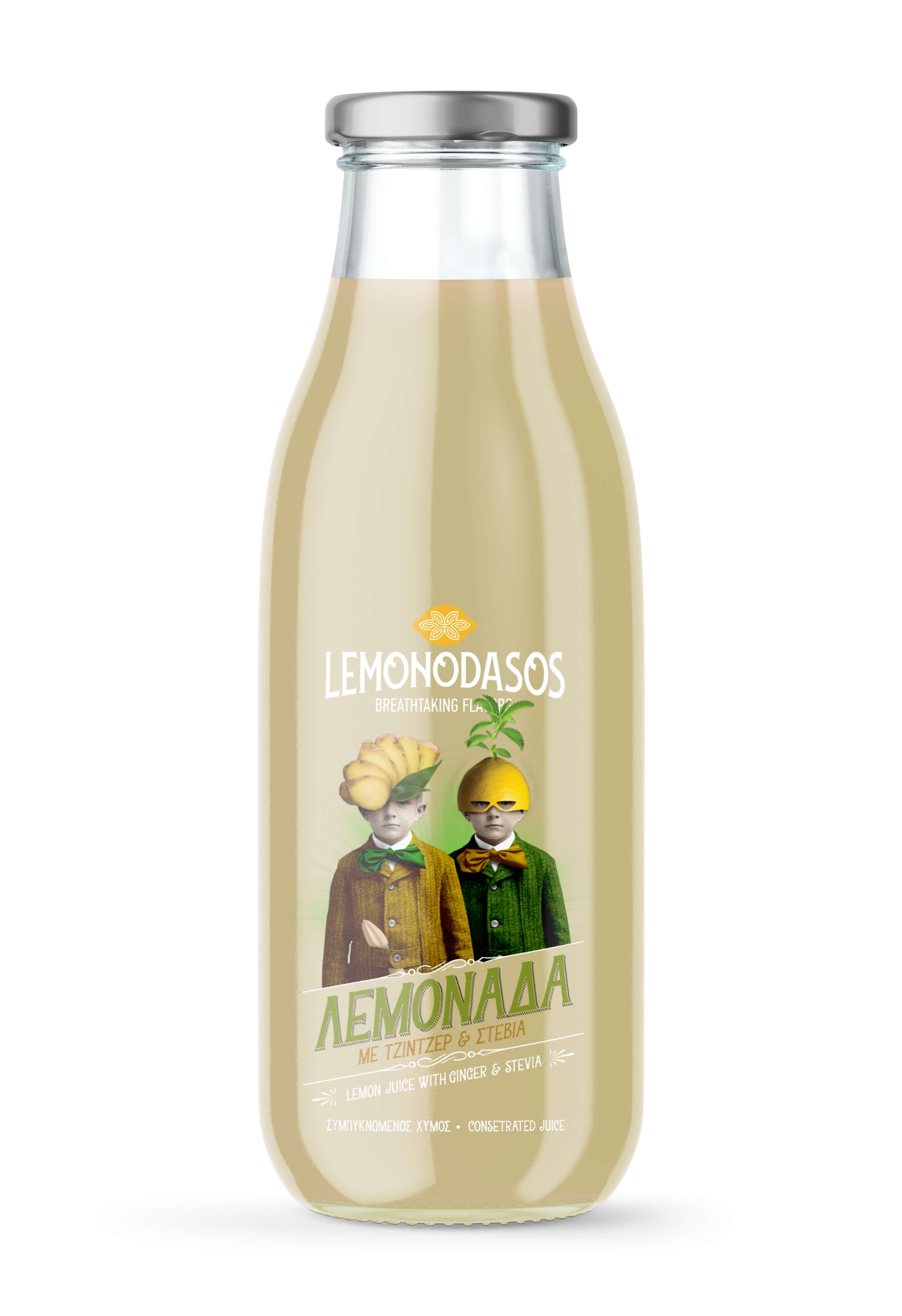 Lemonade with ginger and stevia