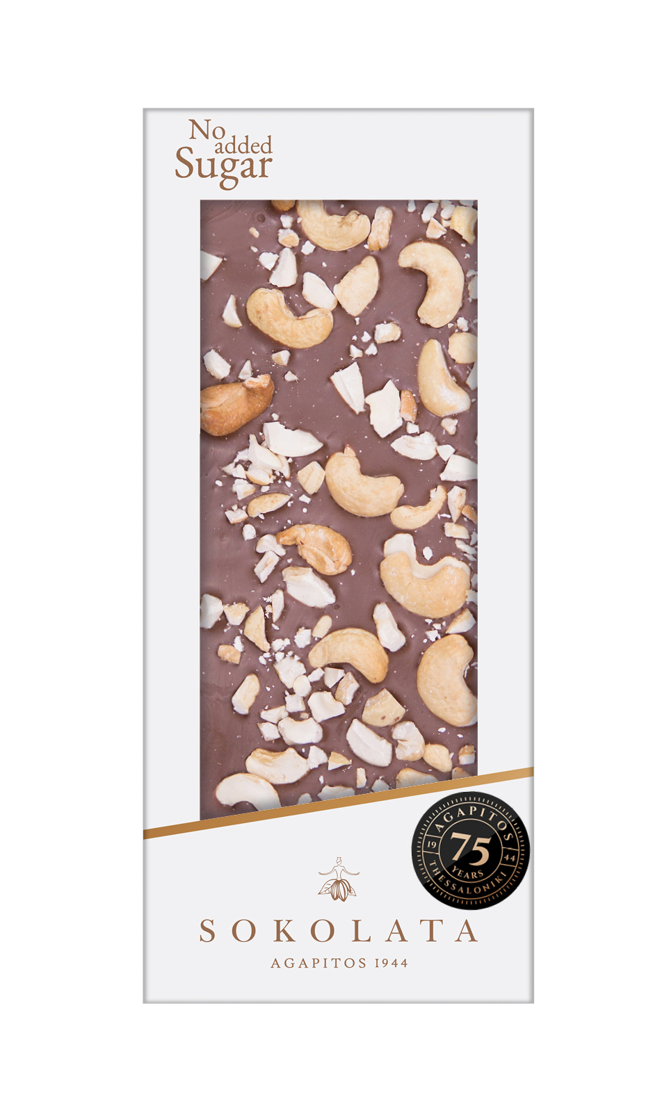 NO added SUGAR Milk Chocolate & Cashew Nuts NO added SUGAR Milk Chocolate & Cashew Nuts