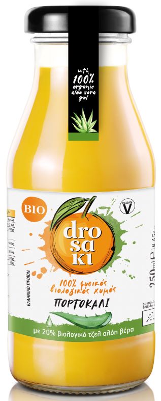 drosακι - 100% organic orange juice with 20% organic aloe vera