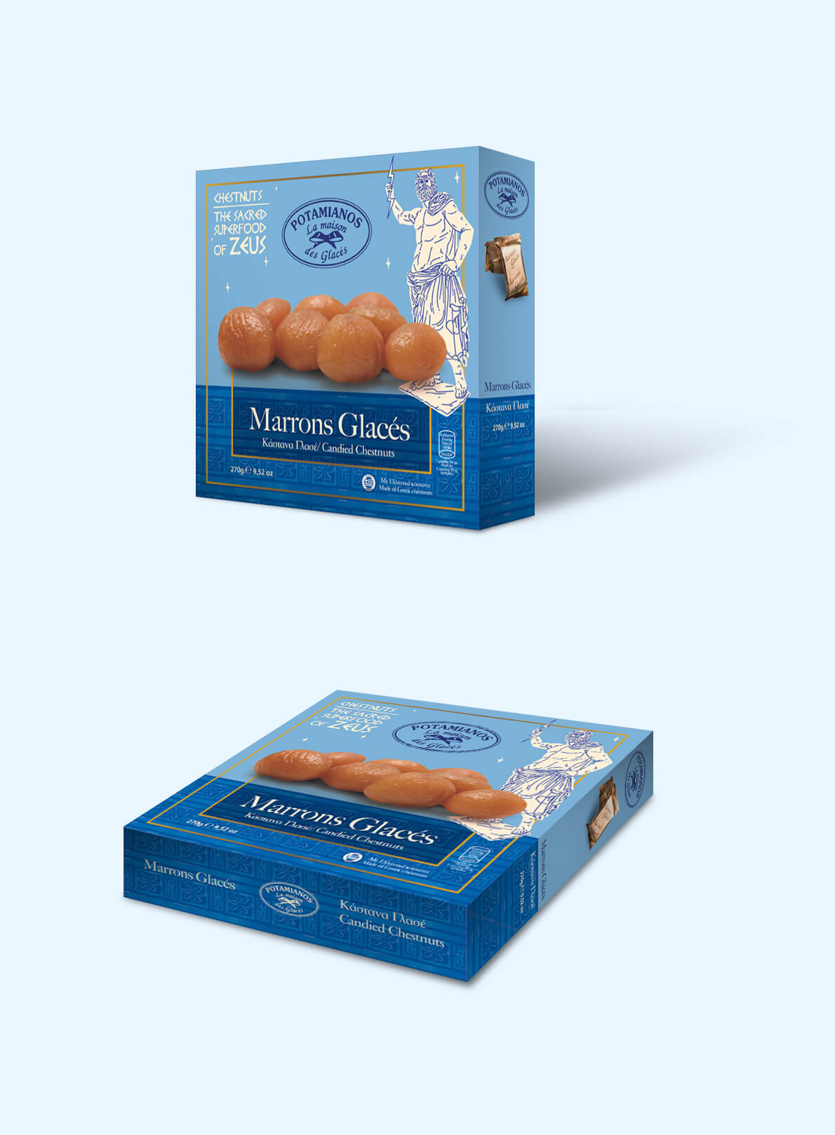 CANDIED CHESTNUTS CARTON BOX ZEUS 270 GR CANDIED CHESTNUTS CARTON BOX ZEUS 270 GR