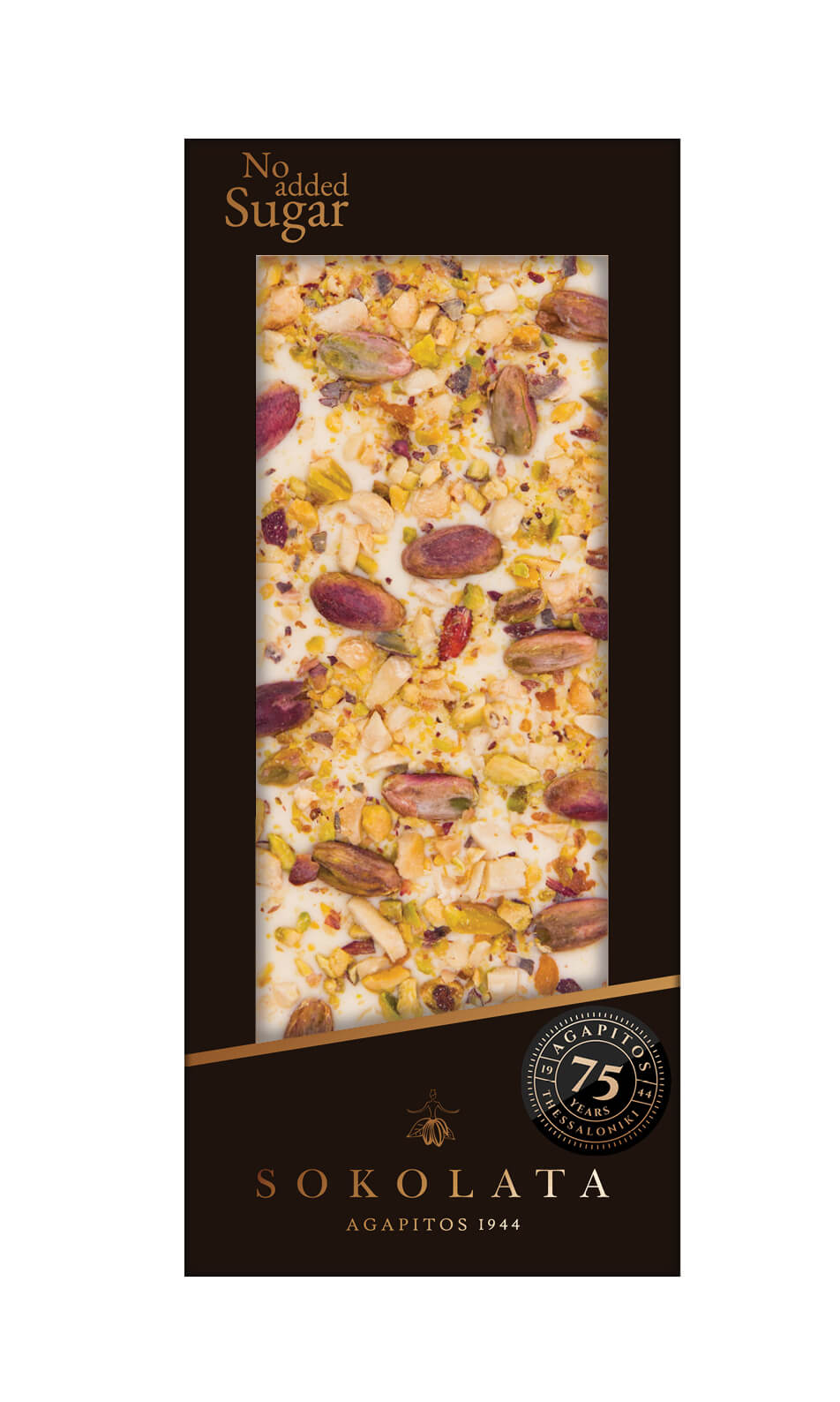 NO added SUGAR White Chocolate & Pistachios NO added SUGAR White Chocolate & Pistachios