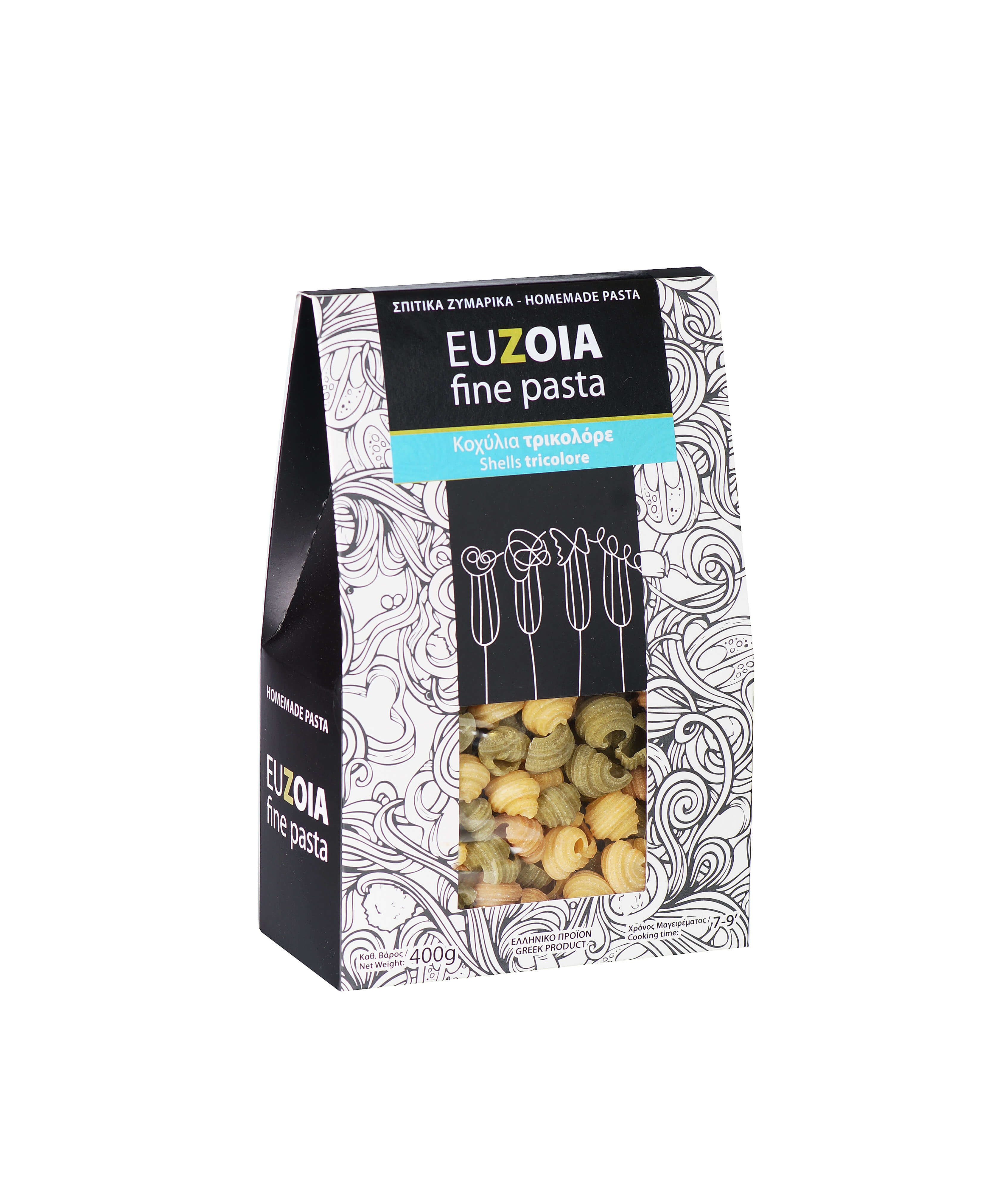 Shells pasta wirh vegetables, 400gr